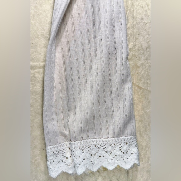 Free People Third Date Top, Crocheted Hem, Almond / Off-white Color, XL - Picture 4 of 9